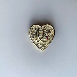 Gerry’s Heart Shaped “Mother” Pin/Pendant Gold-Tone with Pink Rhinestone Vintage